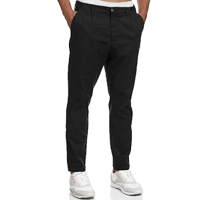 Abbildung von Indicode Herren Cunningham Stoffhose aus Baumwolle &amp; Leinen Herrenhose Freizeithose Männer Black XXL