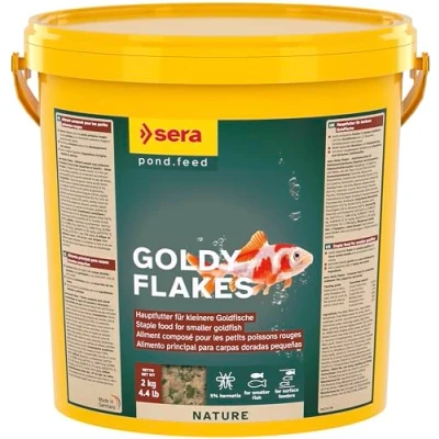 Abbildung von sera Goldy Nature 10L (2kg) Hauptfutter für kleinere Goldfische Fördert gesundes Wachstum &amp; prächtige Farben Ohne Farb und Konservierungsstoffe Hochwertige Proteinquelle durch Insektenmehl