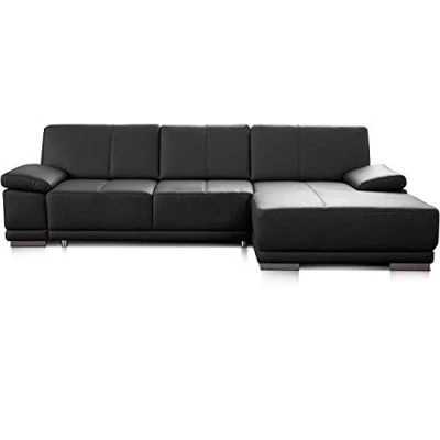 Abbildung von CAVADORE Schlafsofa Corianne / Eckcouch mit Bettfunktion und beidseitiger Armteilverstellung 282 x 80 162 schwarz