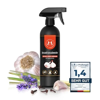 Abbildung von CHEVALIS Fliegenspray &amp; Insektenschutz Pferd, 500ml Mit Knoblaucharoma, Lange Wirkung, Sofortiger Schutz gegen Bremsen, Fliegen, Kriebelmücken, Zecken, ätherischen Ölen und Geraniol