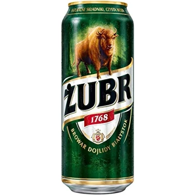 Abbildung von 24 Dosen Zubr Helles Bier a 500ml 6% aus Polen inc. 6.00 EINWEG Pfand