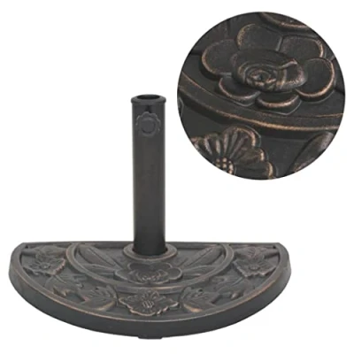 Abbildung von vidaXL Sonnenschirmständer Schirmständer Schirmhalter Sonnenschirm Ständer Fuß Sonnenschirmhalter Schirm Halter Harz Halbrund Bronze 9kg