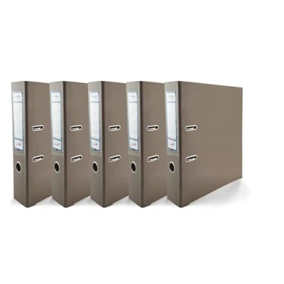 Abbildung von Netuno 5x Akten Ordner DIN A4 Ekobox Premium Edition glänzend Kakaobraun 2 Ring Mechanik Ringorder 75mm Kunststoff breit Büroordner Plastikordner Briefordner Ringmappe breiter Aktenordner