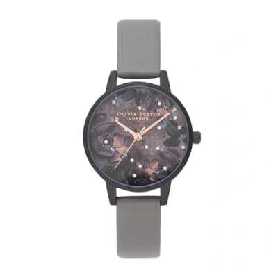 Abbildung von Olivia Burton Analog Quarzuhr für Damen mit Graues Veganes Lederarmband OB16AD50