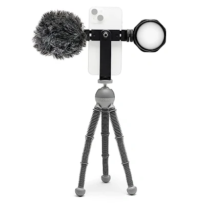 Abbildung von JOBY Beamo Reel Creator Kit Flexibles Stativ mit GripTight 360 Smartphone Halterung, Wavo Mobile und für spiegellose Kompaktkameras oder Smartphones (JB01862 BWW)