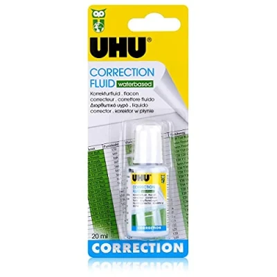 Abbildung von Uhu Korrekturfluid Correction Fluid auf Wasserbasis 20 ml weiß