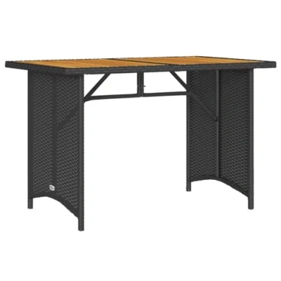 Abbildung von vidaXL Gartentisch mit Tischplatte, Esstisch Stahlrahmen, Beistelltisch für Terrasse Garten, Tisch Gartenmöbel, Grau Poly Rattan