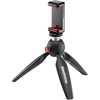 Abbildung von Manfrotto Mini Stativ (mit Universal Smartphone Klemme), schwarz
