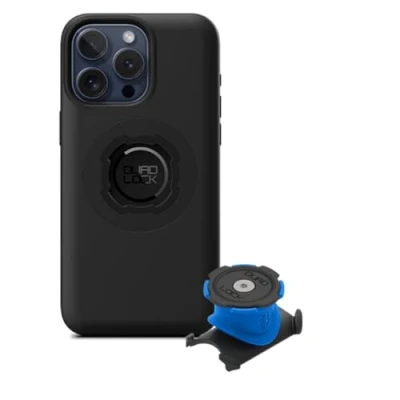 Abbildung von Quad Lock Vorbau/Lenker Handyhalterung Fahrrad Kit mit iPhone 15 Pro Max MAG Hülle