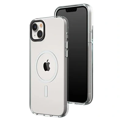 Abbildung von RhinoShield Clear Case kompatibel mit MagSafe für [iPhone 14 Plus]Überragende Magnetstärke, Vergilbungsresistenz, Kristallklar, optimaler Schutz und personalisierbar Schwarz Kamera Ring
