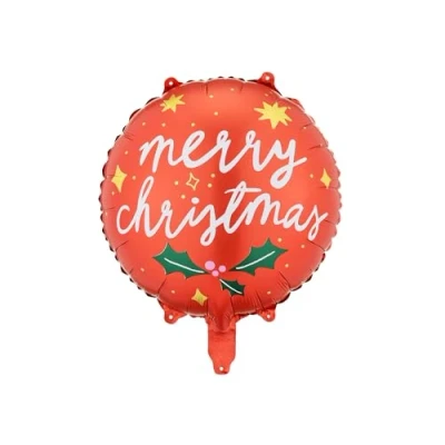 Abbildung von Folienballon Merry Christmas 35cm Ballon für Helium oder Luft Luftballon Weihnachten Folienluftballon Weihnachtsballon Weihnachtsdeko &amp; Partydeko Rot Weiß