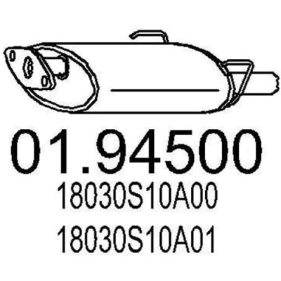 Abbildung von MTS 01.94500 Endschalldämpfer 600 HONDA: CR V 1
