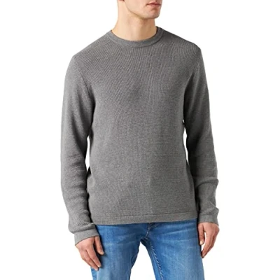 Abbildung von Selected Homme Slhrocks CREW NECK Strickpullover, Herren, Größe: Small, Medium grey melange