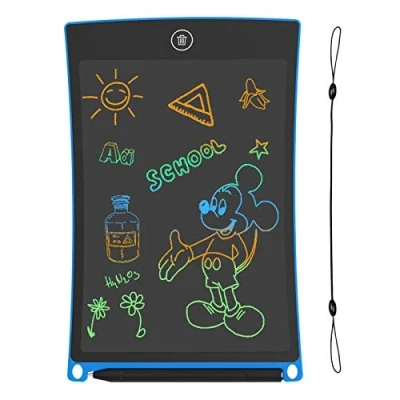 Abbildung von GUYUCOM 8,5 Zoll LCD Schreibtablett für Kinder und Zaubertablett mit bunter hellerer Linie, tolle Geschenke 3 4 5 6 7 Jahre alte Jungen Mädchen (Blau)