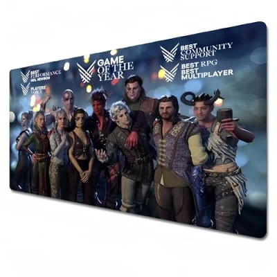 Abbildung von Odrys Baldur&#039;s Gate 3 Mauspad, Gaming groß, XXL 900 x 400, Schreibtischunterlage, wasserdicht, rutschfest, Astarion, Lae&#039;zel, Karlach (90 40 0,3 cm)