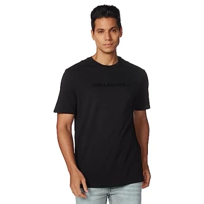 Abbildung von KARL LAGERFELD Herren Logo, Short Sleeve Crew Neck Men’s T Shirt, Schwarz, Mittel
