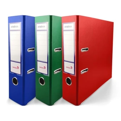 Abbildung von Netuno 3 Stück Ring Ordner Blau Rot Grün DIN a4 Ekobox 2 Mechanik 8cm Ringbuch Ringe Plastikordner bunt Schule Büro Studium Dokumentenordner Pappordner office folder