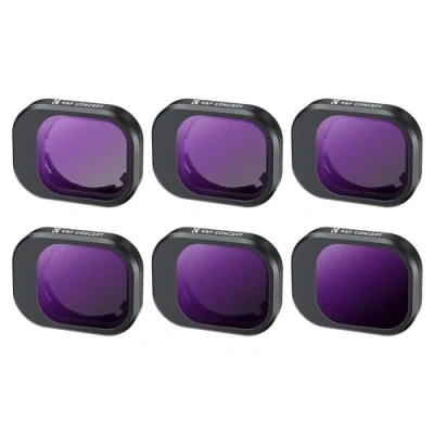 Abbildung von K&amp;F Concept Mini 4 Pro ND Filterset, 6 Stück ND4, ND8, ND16, ND32, ND64, ND1000 Filter Kompatibel mit DJI Pro, mehrfach beschichtete HD optisches Glas, Aluminium Version