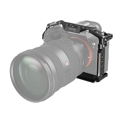 Abbildung von SMALLRIG A7 III / A7R Kamerakäfig für Sony Alpha 7 III/Alpha 7R III, Aluminiumlegierung mit Schnellwechselplatte Arca Standard, integriertem Kaltschuh, NATO Schiene und Gewindelöchern 2087D