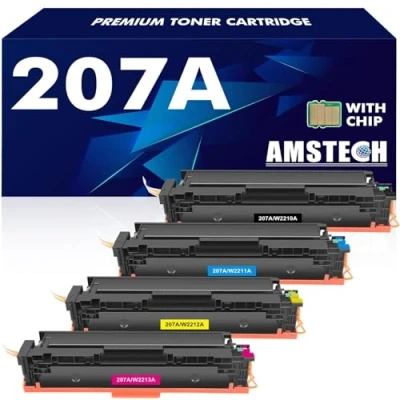 Abbildung von 207A MFP M283fdw 207X Toner: Kompatibel für HP Color Laserjet Pro M255dw M282nw M283fdn M255nw W2210A W2211A W2212A W2213A Schwarz Cyan Gelb Magenta Mit Chip 4 Pack