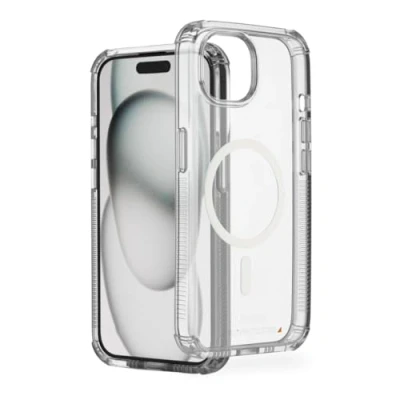 Abbildung von Hama Handyhülle „Extreme Protect“ für iPhone 15 Plus und MagSafe (D3O Bumper, stoßfest, sturzsicher, bruchsicher, durchsichtige Hülle ohne Vergilben, magnetisches Case induktives Laden)