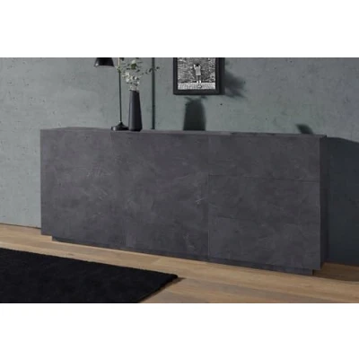 Abbildung von Dmora Modernes Sideboard mit 2 Türen und 3 Schubladen, Made in Italy, Küchen Sideboard, Wohnzimmer Design Buffet, 180x43h86 cm, Farbe Schiefergrau