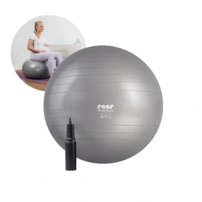 Abbildung von reer mama Gymnastikball für Schwangere mit Übungsanleitung und Pumpe, Anti Burst Material
