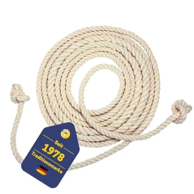 Abbildung von Best Sporting Springseil aus Baumwolle und Jute I 100% Naturprodukt Top Qualität Ohne Griffe Länge 280 cm Eignet sich für Vereins , Schul Freizeitsport