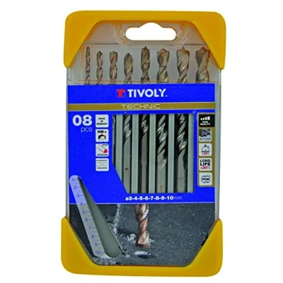 Abbildung von Tivoly 10960570001 Technic Betonbohrer Set 8pcs Ø3, 4, 5, 6, 7, 8, 9, 10 mm, Mehrfarbig