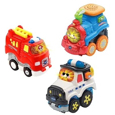 Abbildung von Vtech® Spielzeug Auto Tut Baby Flitzer, 3er Set Feuerwehr, Lokomotive, Polizei