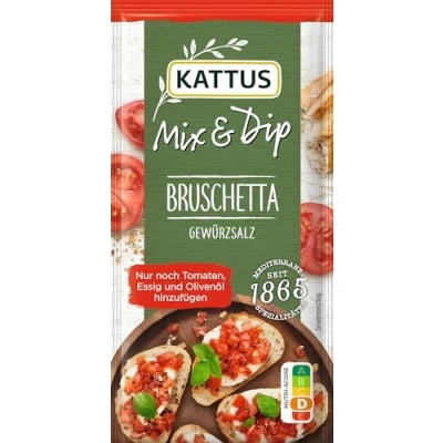 Abbildung von Kattus Bruschetta Würzmischung Gewürzmischung für selbstgemachte ohne Geschmacksverstärker, Farbstoffe 7 g im Beutel