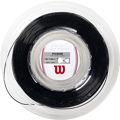 Abbildung von Wilson Unisex Tennissaite Synthetic Gut Power, 200 Meter Rolle, schwarz, 1,30 mm, WRZ905200