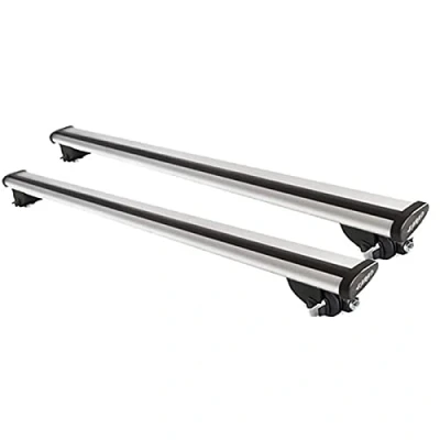 Abbildung von Dachträger FARAD BM + AERODYNAMIC GREY aus Aluminium für VW T ROC ab 2018 mit hoher Dachreling, offener Reling