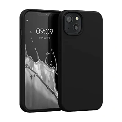 Abbildung von kwmobile Hülle kompatibel mit Apple iPhone 13 Silikon Handy Case Handyhülle weiche Oberfläche kabelloses Laden Schwarz