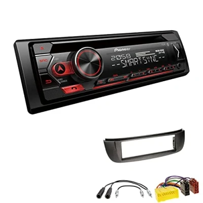 Abbildung von Pioneer DEH S320BT 1 DIN Autoradio Bluetooth CD Tuner USB Spotify inkl. Einbauset passend für Nissan Almera Tino 2000 2003 schwarz