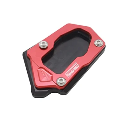 Abbildung von LongGreat CNC Aluminium Motorrad Seitenständer Unterstützung Fuß Verbreiterung Ständer Platte für Aprilia RS660 Tuono 660 2020 2021 (Rot)