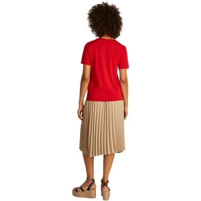 Abbildung von Tommy Hilfiger Contrast FLAG TEE Tshirt basic, Damen, Größe: XL, Primary red