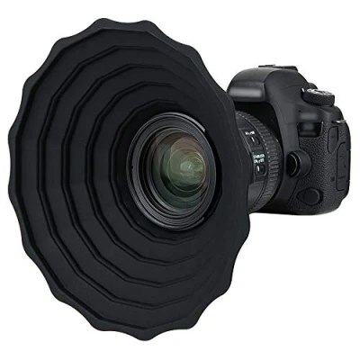 Abbildung von JJC Silikon Gegenlichtblende für Canon Nikon DSLR Kamera Objektiv Außendurchmesser 53mm 72mm, Glasfenster Fotografie Zubehör, Faltbare Linse Haubenlinsenschutz S