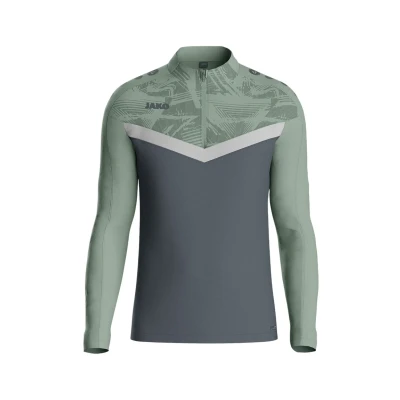 Abbildung von JAKO Teamsport Iconic Halfzip Langarmshirt, Herren, Größe: Medium, Graugruen