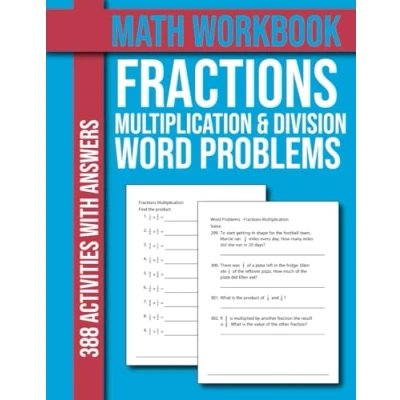 Abbildung von Math Workbook For Grades 4 5 With Multiplication, Division, Word Problems, Fractions: Daily Fractions Practice 4th ... Grade Worksheets