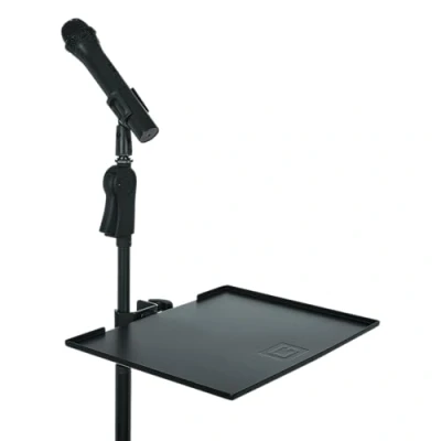 Abbildung von Gator Frameworks Ablagefläche 11&quot; x 15&quot; mit Klemmhalterung für Mikrofonständer, 10 Pfund Belastbarkeit, Schwarz (GFW SHELF1115)