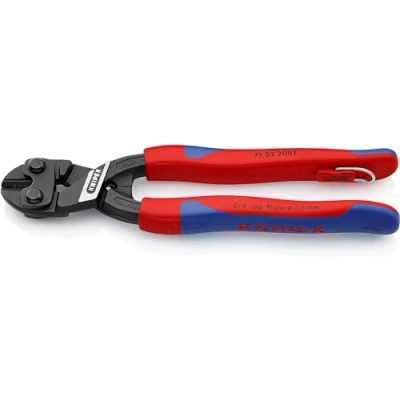 Abbildung von Knipex 71 02 200 T, Bolzenschneiderzange, 5,2 mm, 62 HRC, Chrom Vanadium Stahl, Kunststoff, Blau, Rot