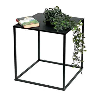 Abbildung von DanDiBo Couchtisch Schwarz Metall Beistelltisch Wohnzimmer 96252 Tisch Sofatisch Küchentisch Modern (45 cm)