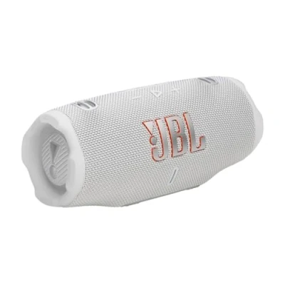 Abbildung von JBL Charge 6, tragbarer Bluetooth Lautsprecher, 28 Stunden Akkulaufzeit, IP68 wasserdicht, Staub und stoßfest, Pro Sound mit AI Boost, Auracast Multi Speaker, Weiß