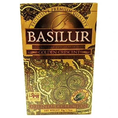 Abbildung von 3 x Basilur Schwarzer Ceylon Tee Golden Crescent 25 Teebeutel (3 beutel)