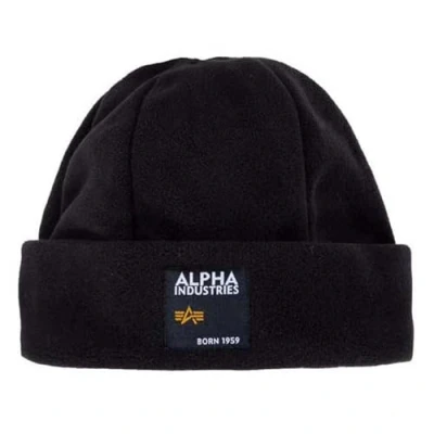 Abbildung von Alpha Industries Label Beanie Unisex Mütze, Größe: One Size, Black