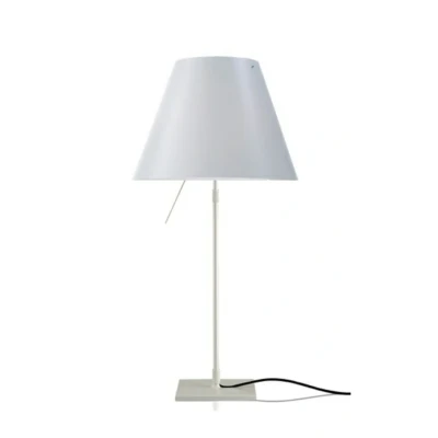 Abbildung von Luceplan Costanza Tischlampe alu weiß mit Diffusor