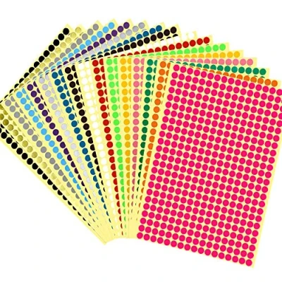 Abbildung von JANYUN 6528 Stück Bunte Selbstklebende Klebepunkte Aufkleber 6mm Runde Punktaufkleber 16 Farben Kleine Farbkodierung Etiketten Markierungspunkte zum Beschriften (6mm)