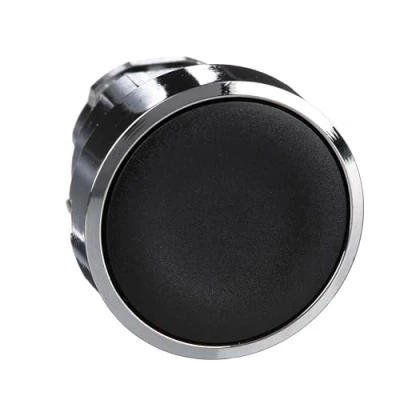 Abbildung von Schneider Electric ZB4BA2 Drucktaster, Frontelement, Harmony XB4, Metall, 22mm, schwarz, unbeschriftet, tastend