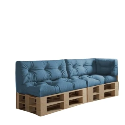 Abbildung von chilly pilley Palettenkissen Wasserdicht Palettenauflage Palettenpolster Palettenmöbel Gartenkissen Wasserfest Wasserabweisend viele Größen und Farben (5er Set Pastellblau)